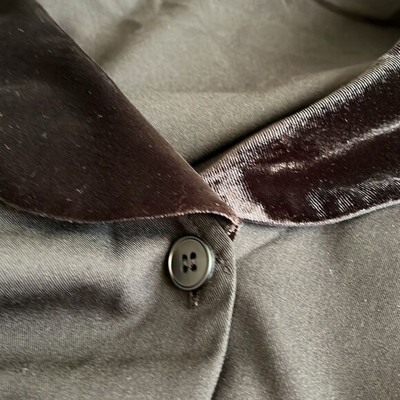 Rihoas The Black Mini Dress Size Large Velvet Lapel‎ Cap Sleeve Button-up NWT - Picture 8 of 8